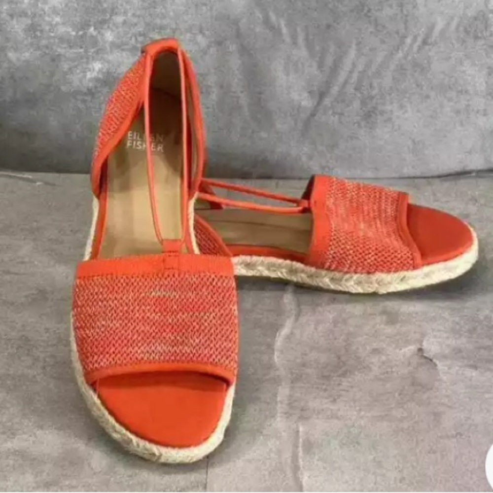 Eileen Fisher Magma Melange Stretch Casual Knit Slip-On Espadrilles Sandals SZ 6